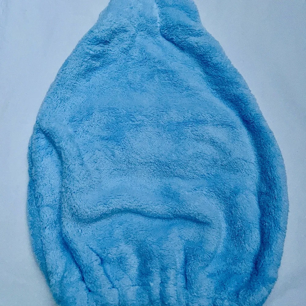 Microfiber Blue Teddy Bear Hair Towel